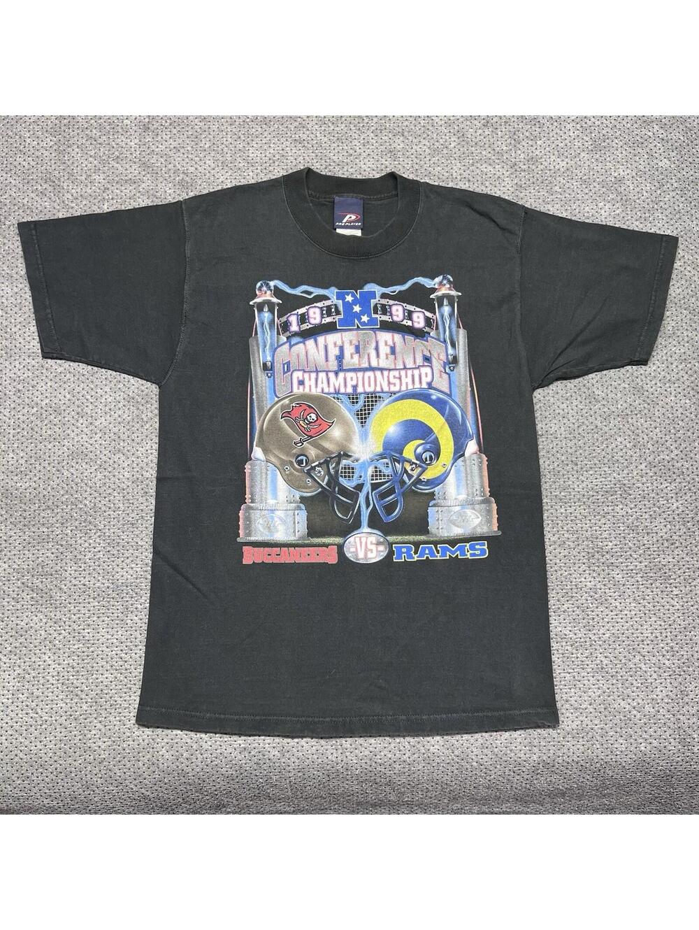 Vintage Pro Player Conference Championship Rams Vs Buccaneers T-Shirt Medium Men
